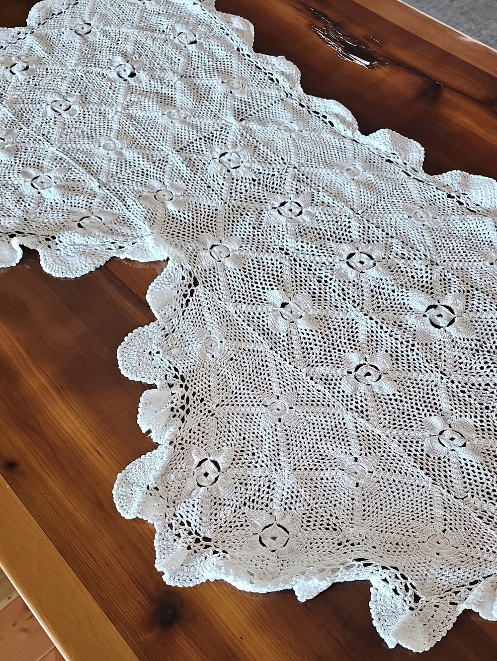 Handmade White Crochet Valance